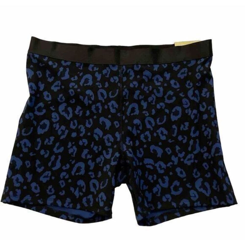 All in Motion Bike‎ Shorts High Rise Sculpt Black/Blue Leopard Print XXL NWT